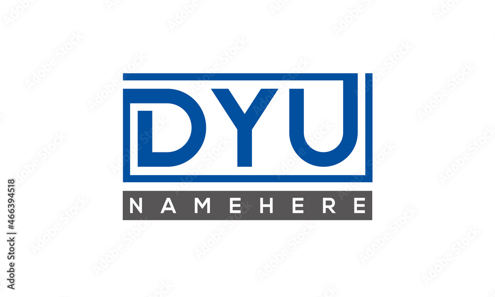 DYU Letters Logo With Rectangle Logo Vector DYU Letters Logo With Rectangle Logo Vector