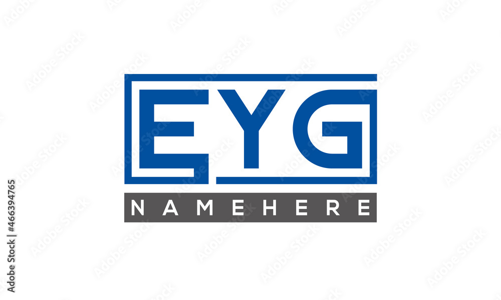 EYG Letters Logo With Rectangle Logo Vector EYG Letters Logo With Rectangle Logo Vector