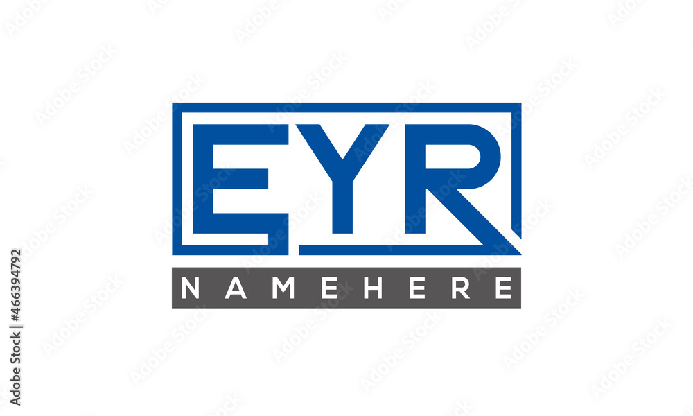 EYR Letters Logo With Rectangle Logo Vector EYR Letters Logo With Rectangle Logo Vector