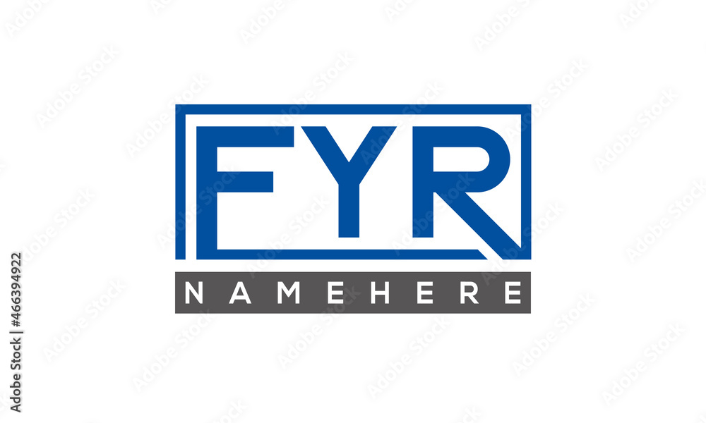 FYR Letters Logo With Rectangle Logo Vector FYR Letters Logo With Rectangle Logo Vector