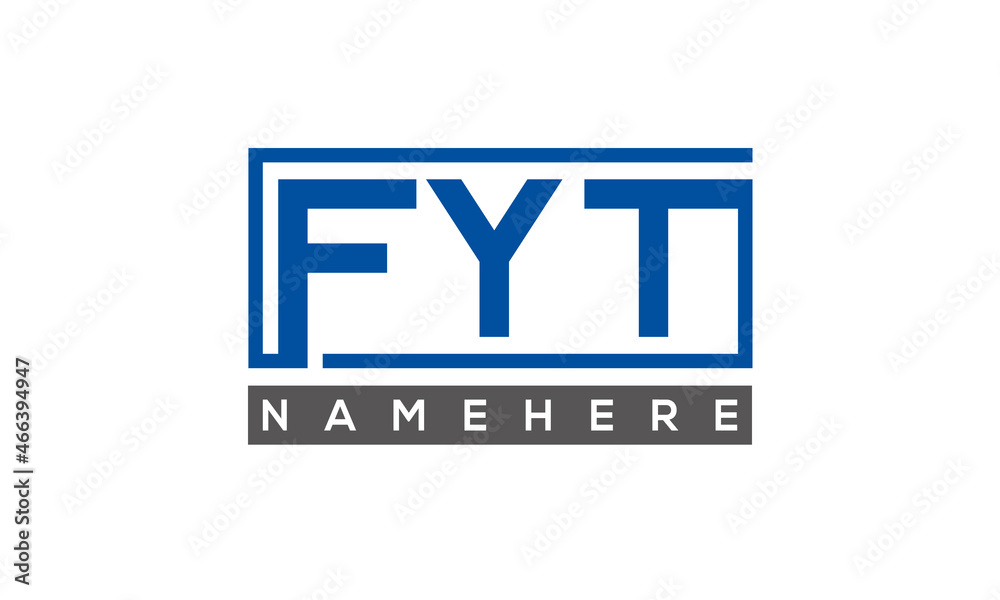 FYT Letters Logo With Rectangle Logo Vector FYT Letters Logo With Rectangle Logo Vector