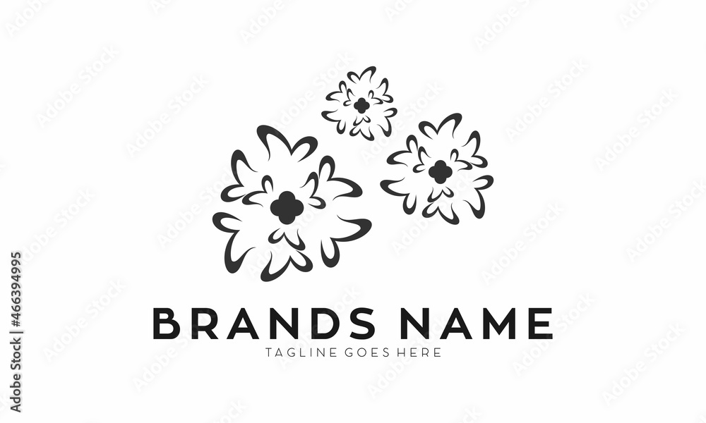 Flowers simple modern vector logo