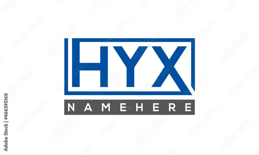 HYX Letters Logo With Rectangle Logo Vector HYX Letters Logo With Rectangle Logo Vector