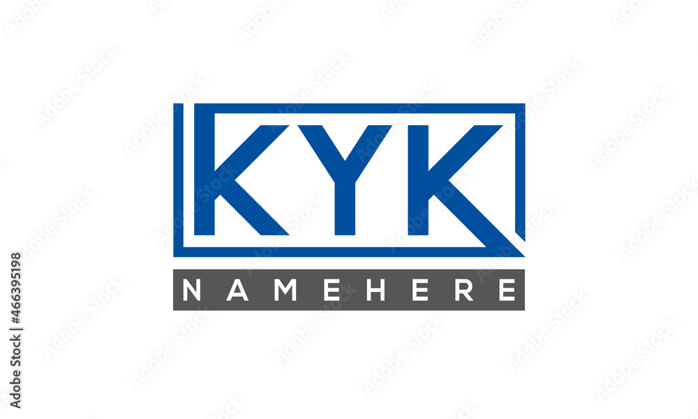 KYK Letters Logo With Rectangle Logo Vector