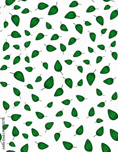 Vector illustration with green foliage on a white background. Eco-friendly life. Illustration with leaves. Template for invitations, certificates, postcards, print and web.