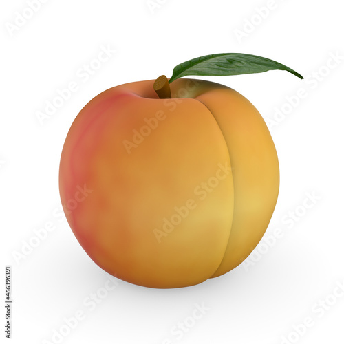 peach on white background. ...