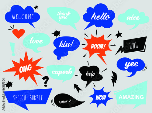 A collection of comic speech bubbles.Vector illustration
