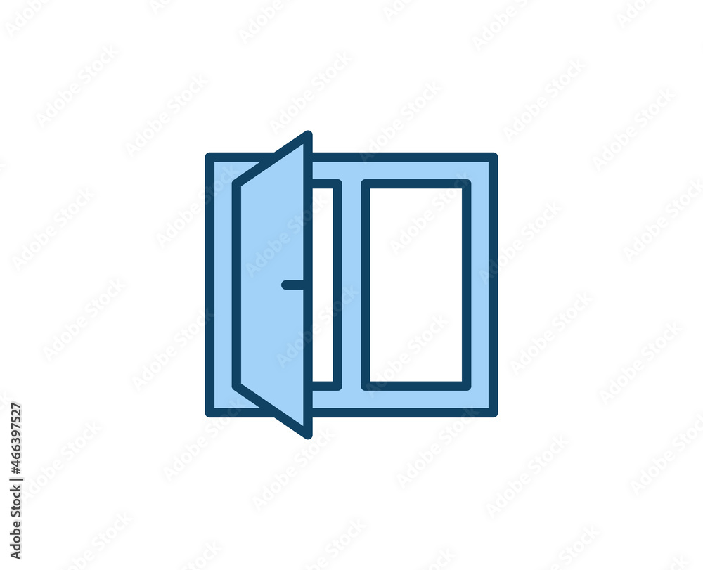 Window flat icon. Single high quality outline symbol for web design or mobile app. House thin line signs for design logo, visit card, etc. Outline pictogram EPS10 Window flat icon. Single high quality outline symbol for web design or mobile app. House thin line signs for design logo, visit card, etc. Outline pictogram EPS10