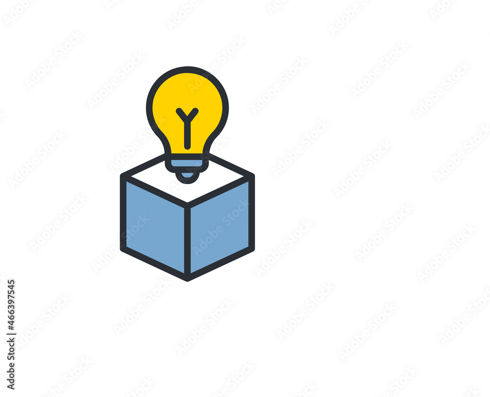 Idea flat icon. Thin line signs for design logo, visit card, etc. Single high-quality outline symbol for web design or mobile app. Marketing outline pictogram. Idea flat icon. Thin line signs for design logo, visit card, etc. Single high-quality outline symbol for web design or mobile app. Marketing outline pictogram.