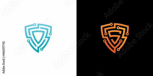 security logo technology for your company, shield logo for security data