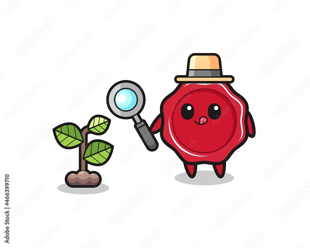 Fototapeta premium cute sealing wax herbalist researching a plants