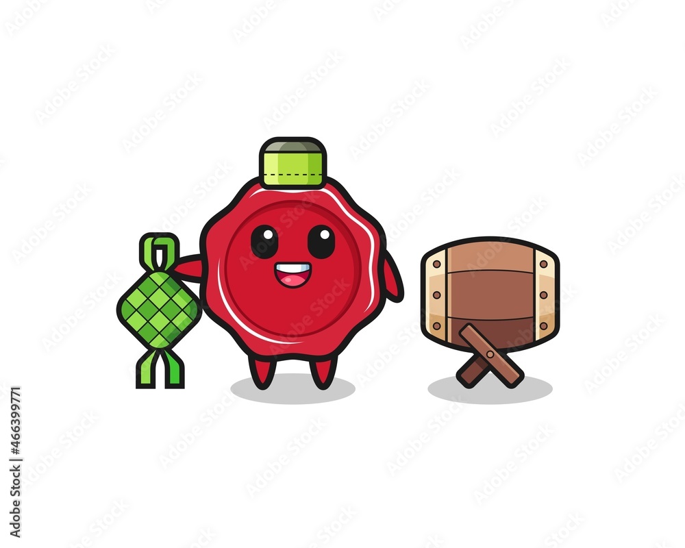 sealing wax muslim character are celebrating Eid Al Fitr