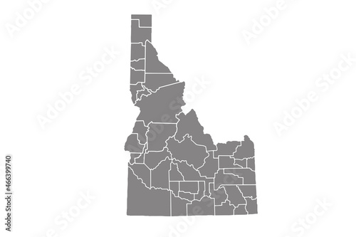 Blank similar Idaho map isolated on white background. United States of America country. Vector template for website, design, cover, infographics. Graph illustration. vector eps.10