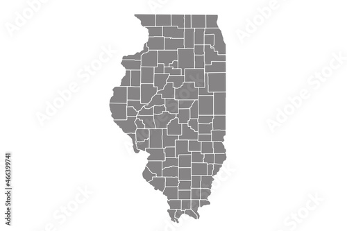 Blank similar Illinois map isolated on white background. United States of America country. Vector template for website, design, cover, infographics. Graph illustration. vector eps.10