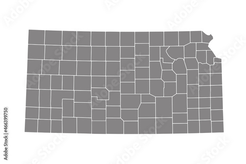 Blank similar Kansas map isolated on white background. United States of America country. Vector template for website, design, cover, infographics. Graph illustration. vector eps.10