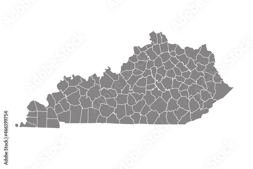 Blank similar Kentucky map isolated on white background. United States of America country. Vector template for website, design, cover, infographics. Graph illustration. vector eps.10