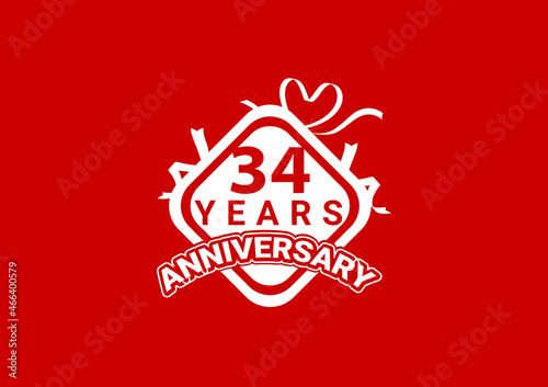 34 years anniversary celebration logo and icon design