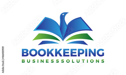 Creative Freedom Financial Book Keeping Logo Design Vector Icon Illustrations.