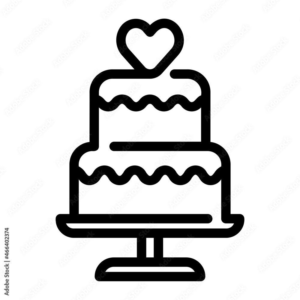 wedding cake line icon