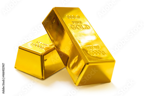 Fotografija Shiny gold bars isolated on white background