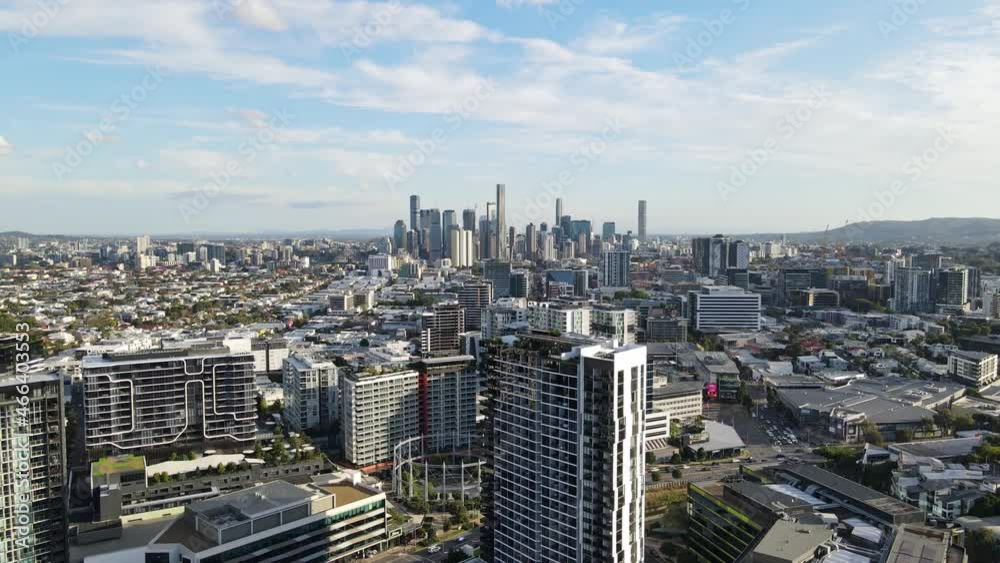 Skyscrapers At The Central Business District Of Brisbane In QLD, Australia. aerial Skyscrapers At The Central Business District Of Brisbane In QLD, Australia. aerial