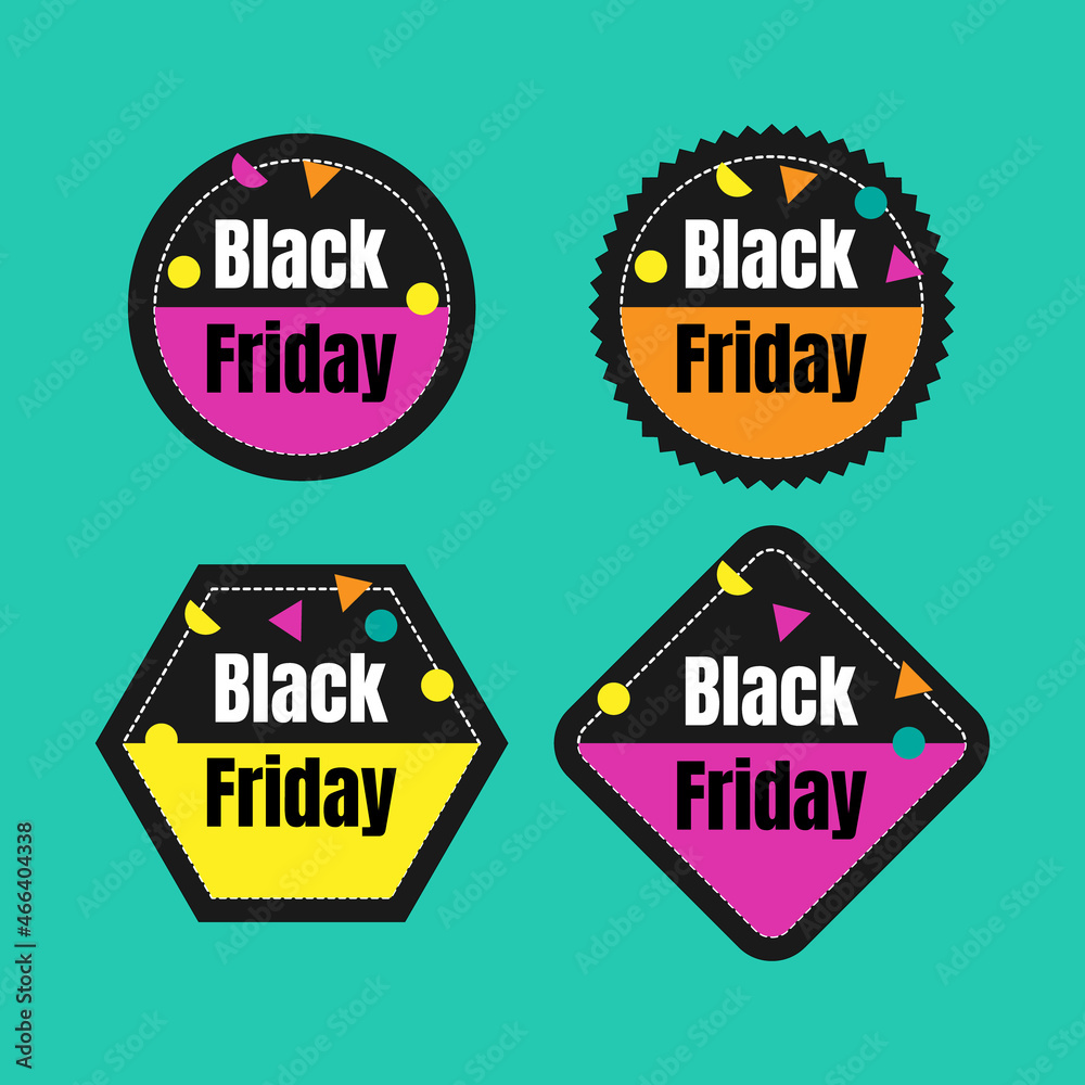 Flat black friday stickers collection. - Vector. Flat black friday stickers collection. - Vector.