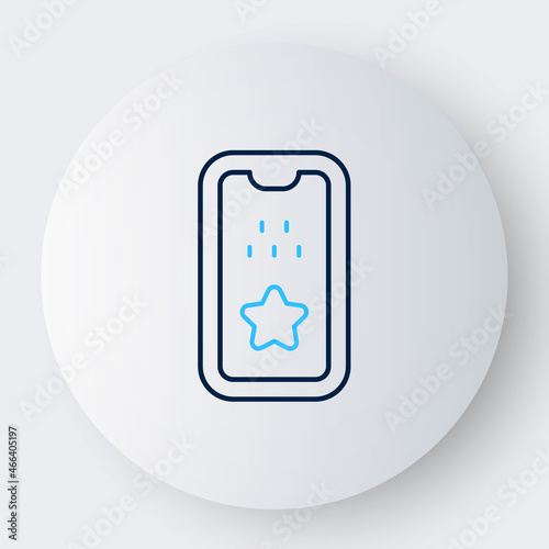 Line Taxi mobile app icon isolated on white background. Mobile application taxi. Colorful outline concept. Vector