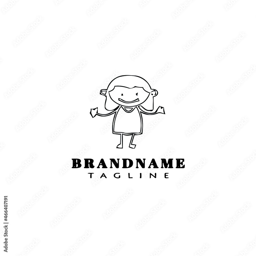 children logo flat icon design template black isolated vector illustration