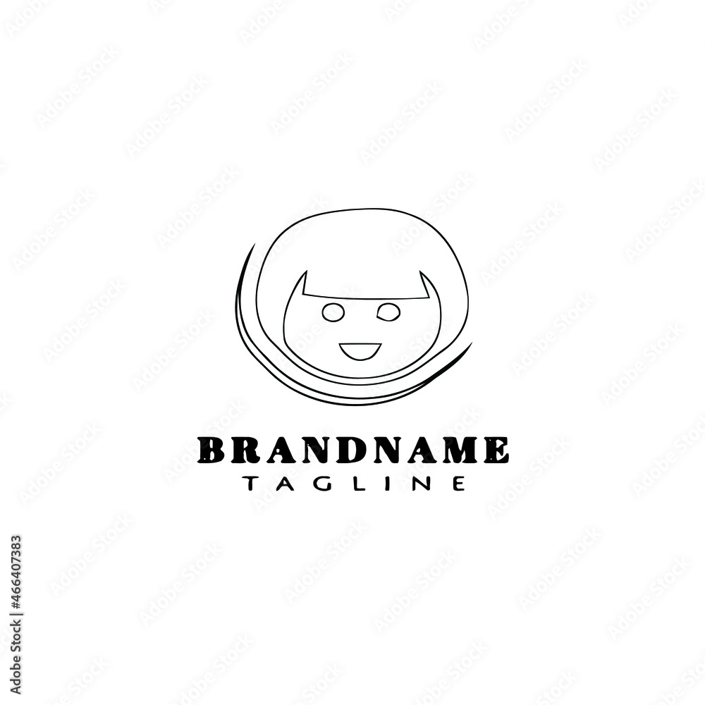 Obraz premium children logo cartoon icon design template black isolated vector cute