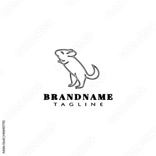 chinchilla cartoon logo icon design template black isolated vector flat