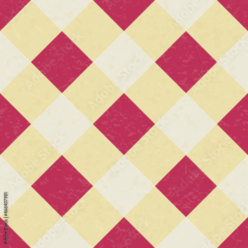 Circus carnival retro vintage dominoes seamless pattern. Argyle diamond shaped rhombuses. Textured old fashioned retro graphic template. Vector texture background tile