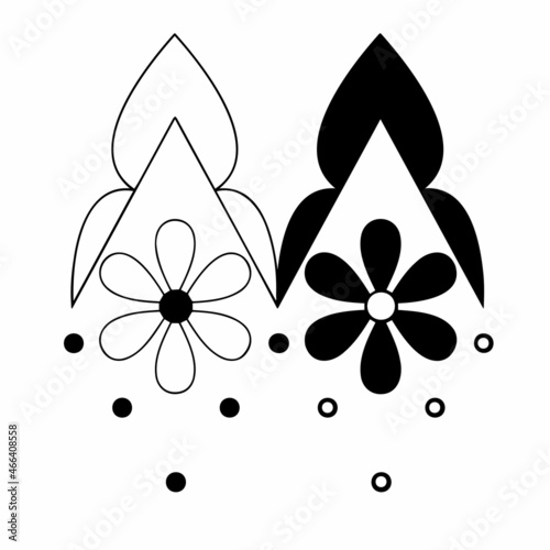 Patterned curls close-up on a white background. Fragments of vector graphics. Material for creating jewelry and seamless designs.