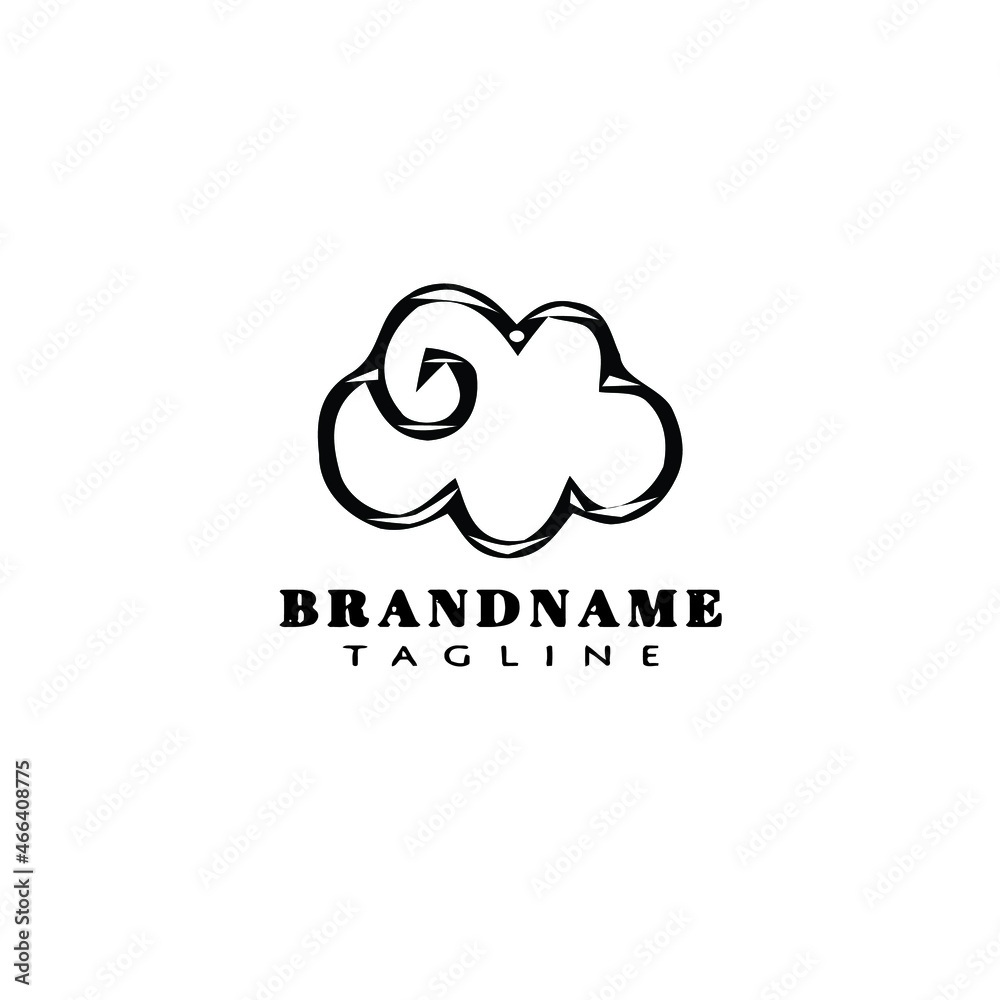 chinese clouds logo concept icon design template black isolated vector illustration
