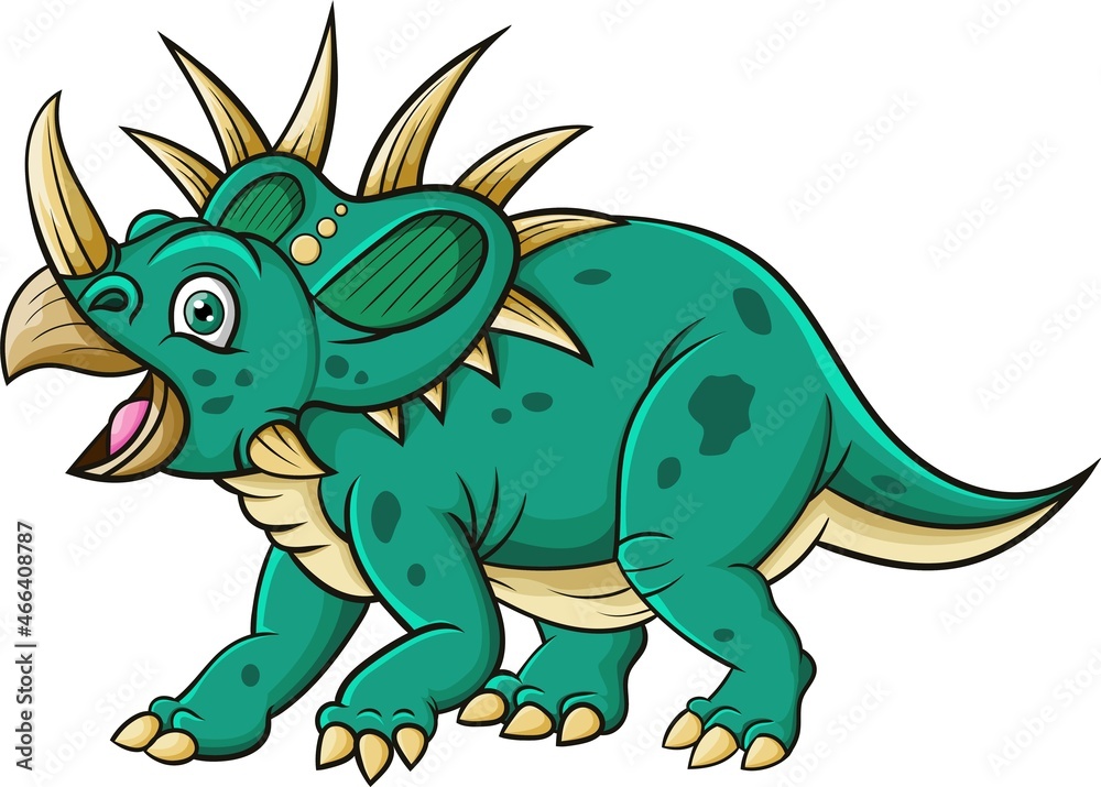 Fototapeta premium Cartoon triceratops on white background