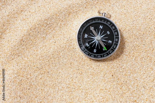 compass on sand