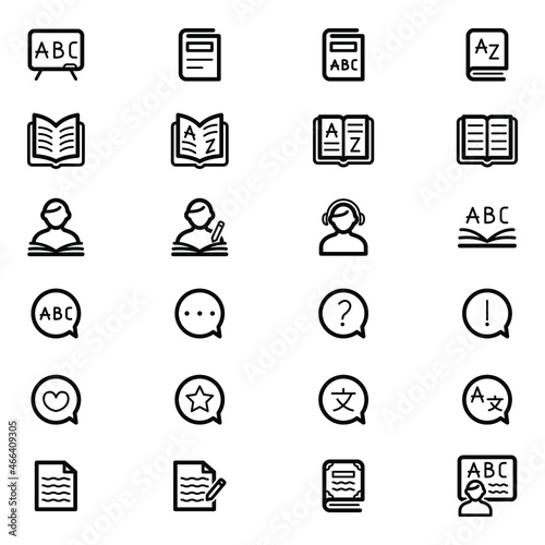 Language study icons