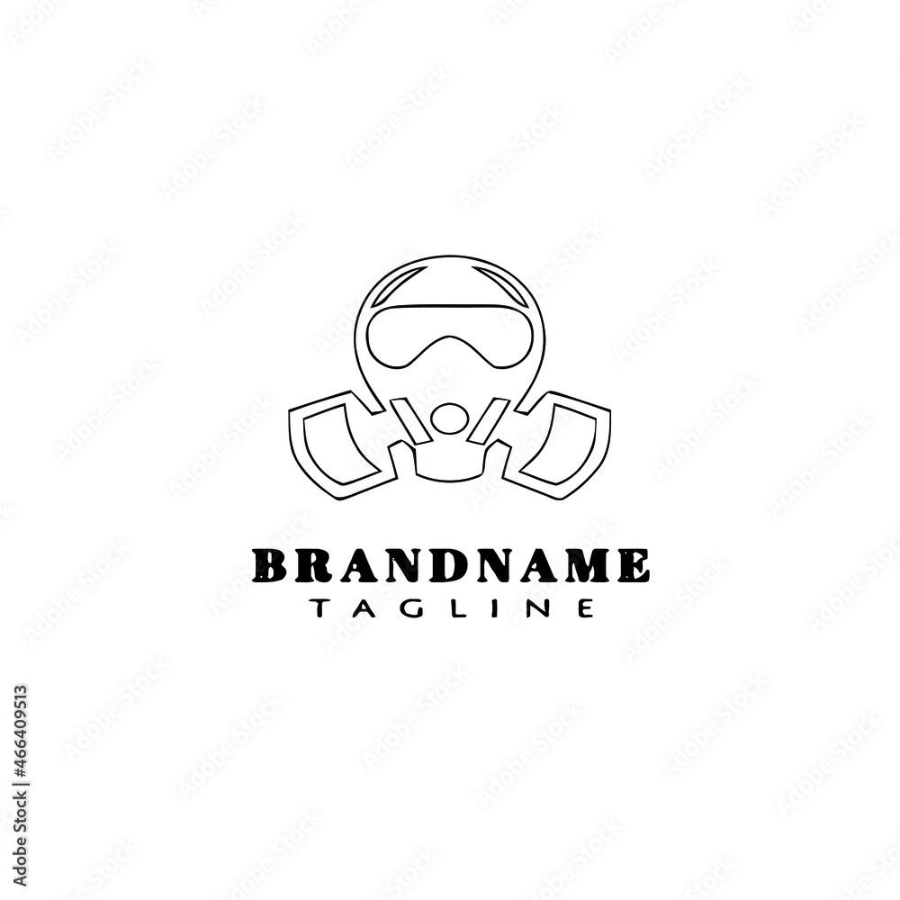gas mask logo cartoon design template icon black isolated vector gas mask logo cartoon design template icon black isolated vector