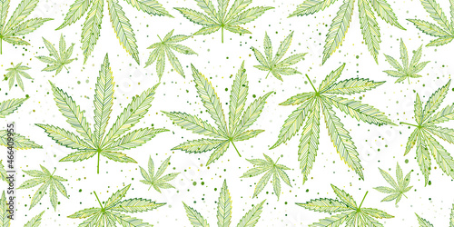 Cannabis Leaves. Seamless Pattern for your design