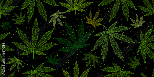 Cannabis Leaves. Seamless Pattern for your design