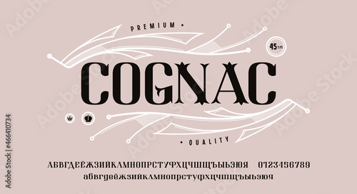 Cyrillic decorative serif font in elegant style