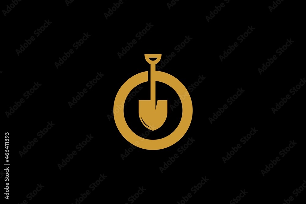 Double shovel logo design. Construction underground company abstract symbol. Double shovel logo design. Construction underground company abstract symbol.