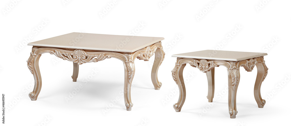 classic coffee table on white background classic coffee table on white background