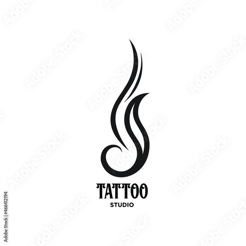 tattoo studio logo. simple tribal line art for tattoo studio