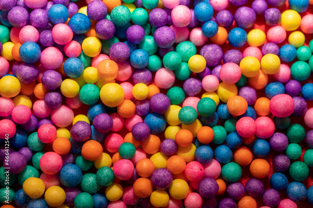Background of colorful balls. top view.