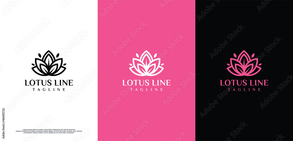 Feminine luxury lotus flower logo design template. Feminine luxury lotus flower logo design template.