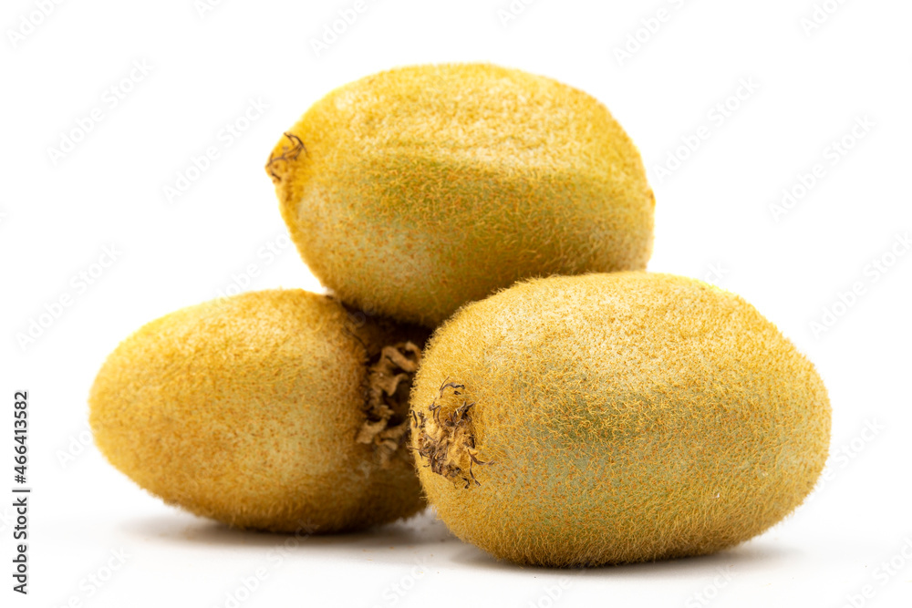 Fototapeta premium Kiwi on a white background. In combination with the shade of ripe kiwi. close up