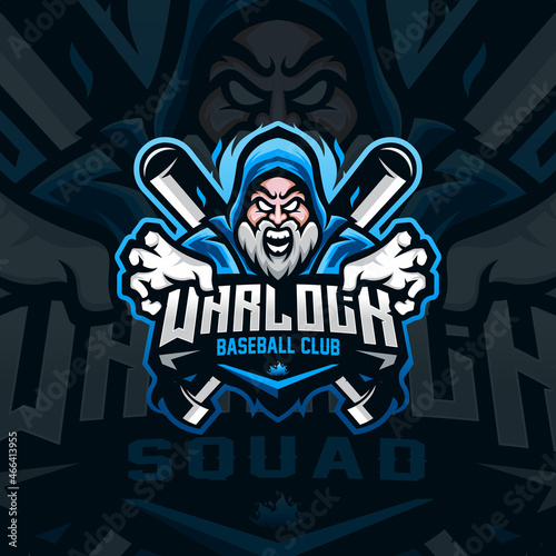 Warlock Mascot Logo Design Iluustration For Baseball Club