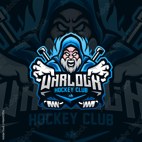 Warlock Mascot Logo Design Iluustration For Hockey Club