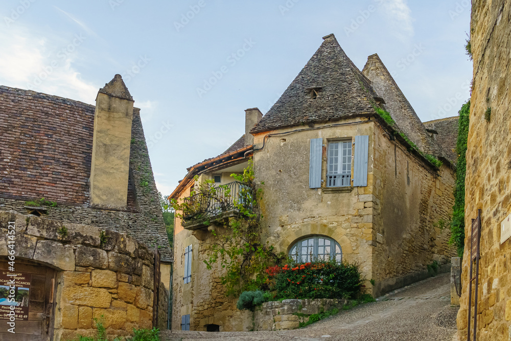 Streets of the beautiful village of Beynac et Cazenac, France
