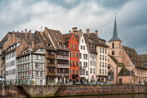 Architecture of typical old houses in Strasbourg, France